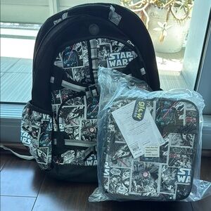 Pottery Barn Kids Black and White Graphic Print Bags Star Wars backpack large